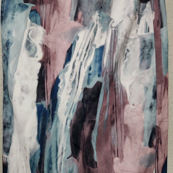 Mossimo Skirt Womens XS Pink Blue White Abstract Midi Stretch Bodycon NWT Modern - Picture 5 of 16